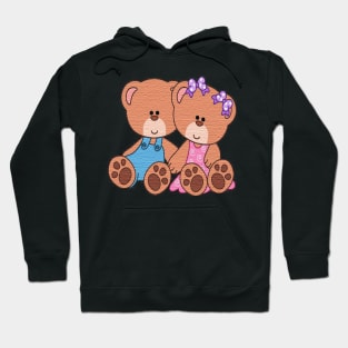 Cute Teddy bears Pink Hoodie